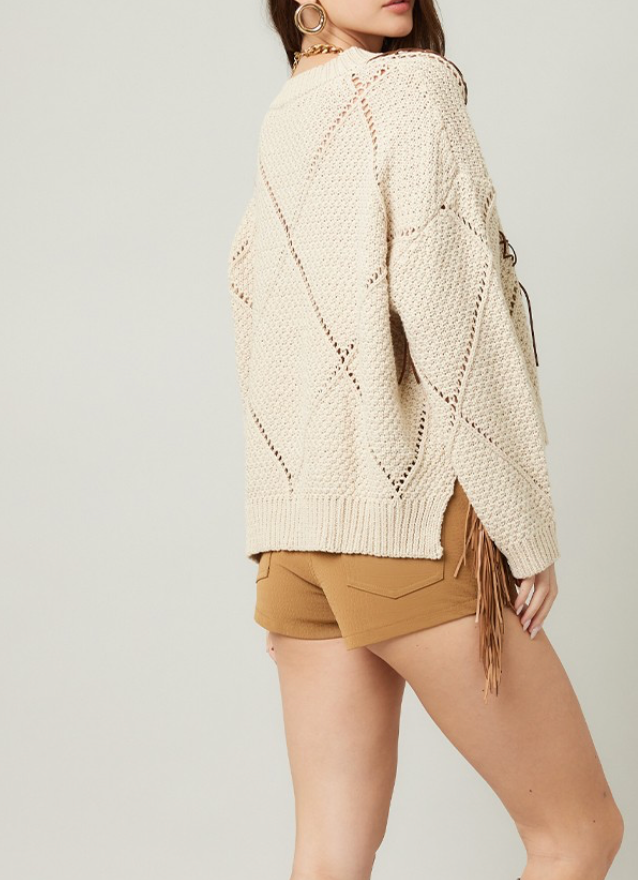Briley Braided Tassel Knit Sweater