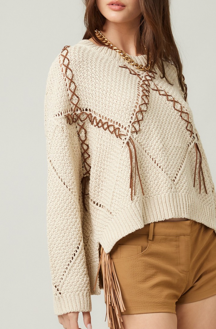 Briley Braided Tassel Knit Sweater