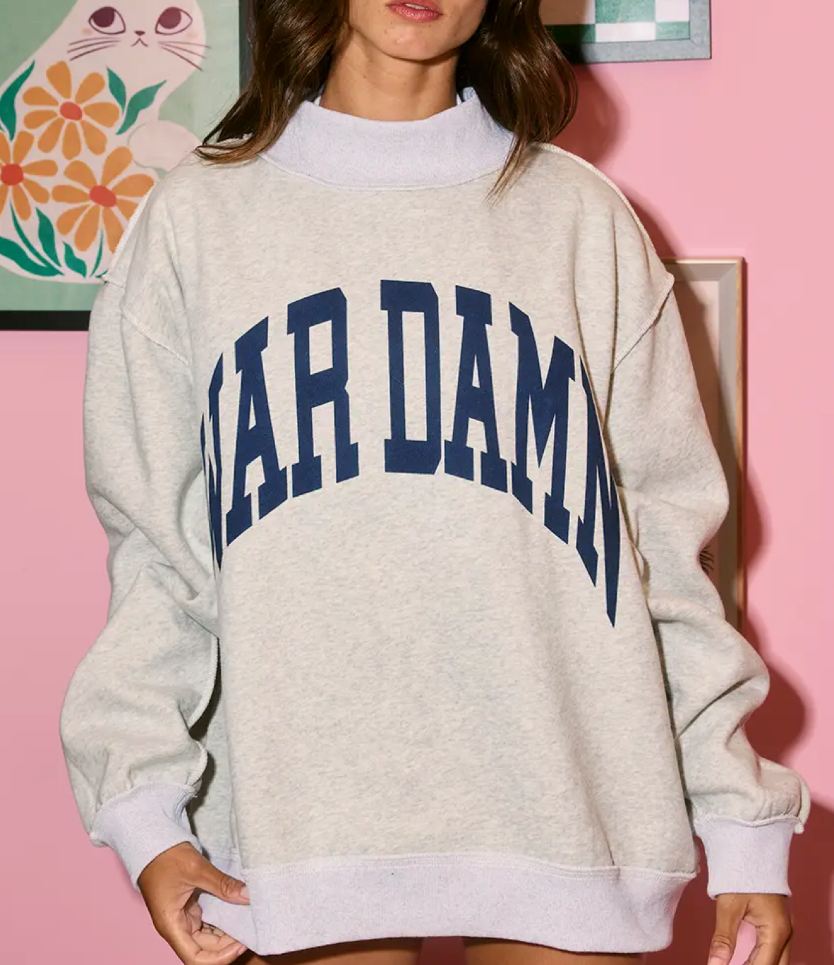 "War Damn & Tigers" Reversible Mock Neck Sweatshirt