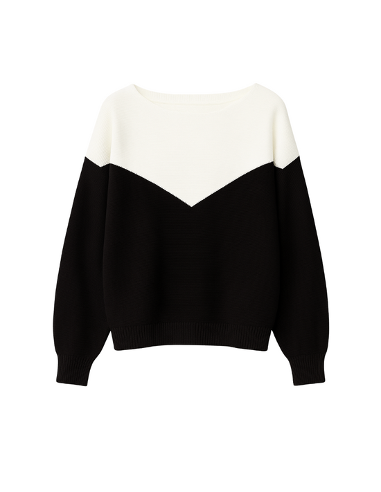 Sally Black & White Knit Sweater