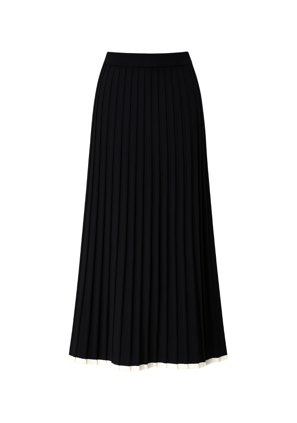 Black Ribbed Knitted Maxi Skirt