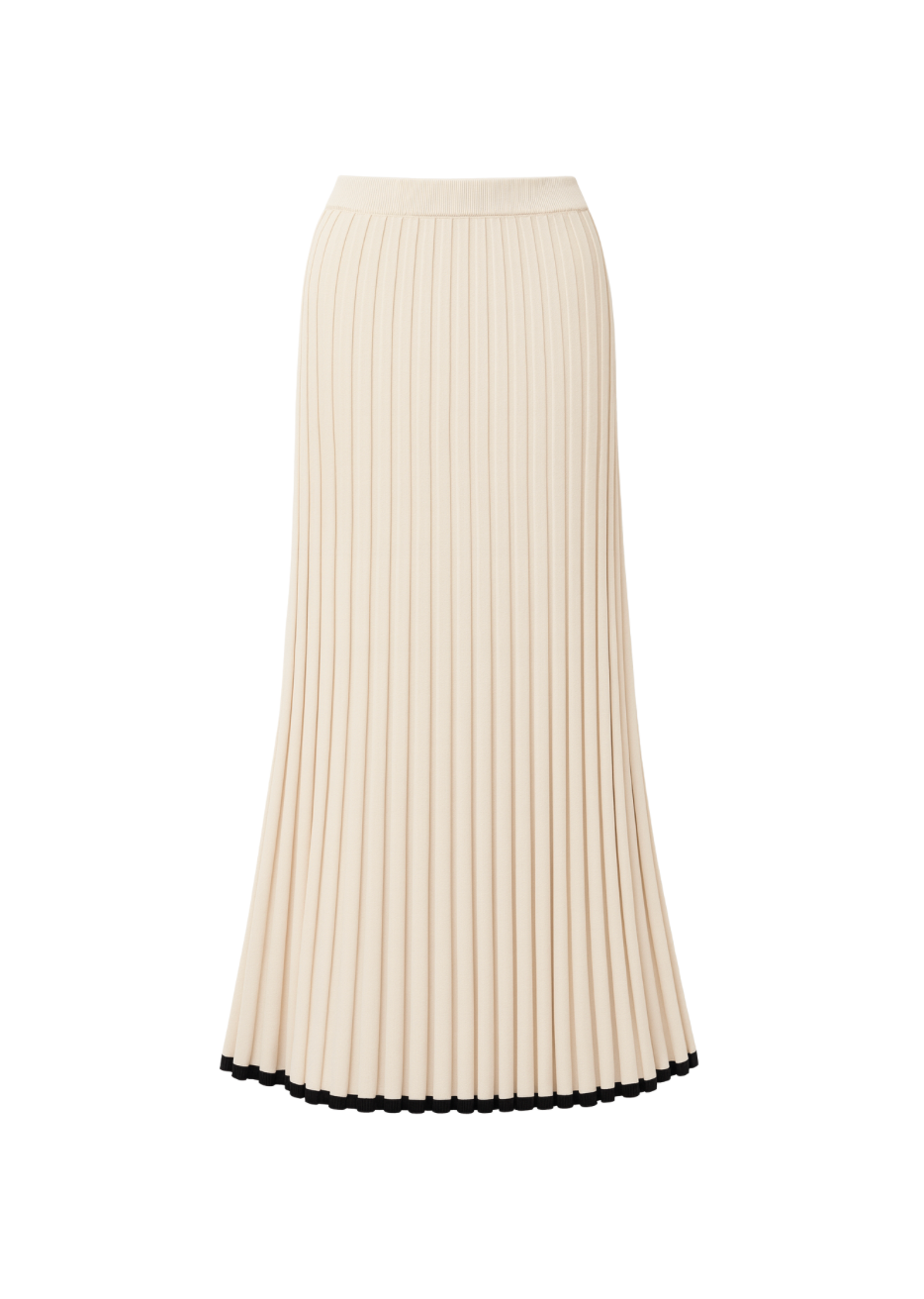 Taupe Ribbed Knitted Maxi Skirt