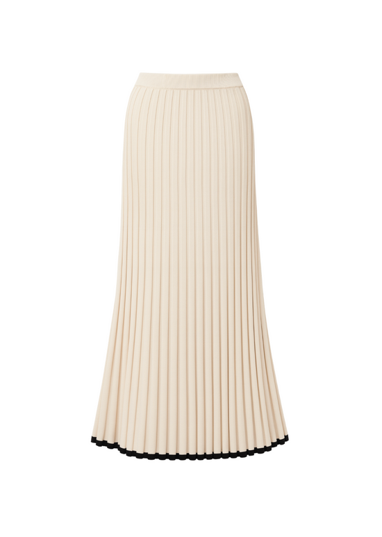 Taupe Ribbed Knitted Maxi Skirt