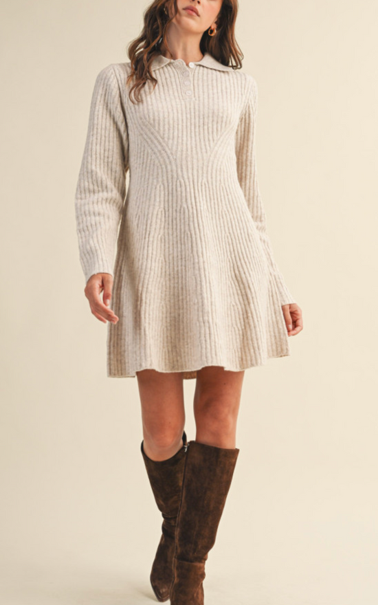 Katie Ribbed Knit Sweater Dress