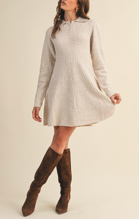 Katie Ribbed Knit Sweater Dress