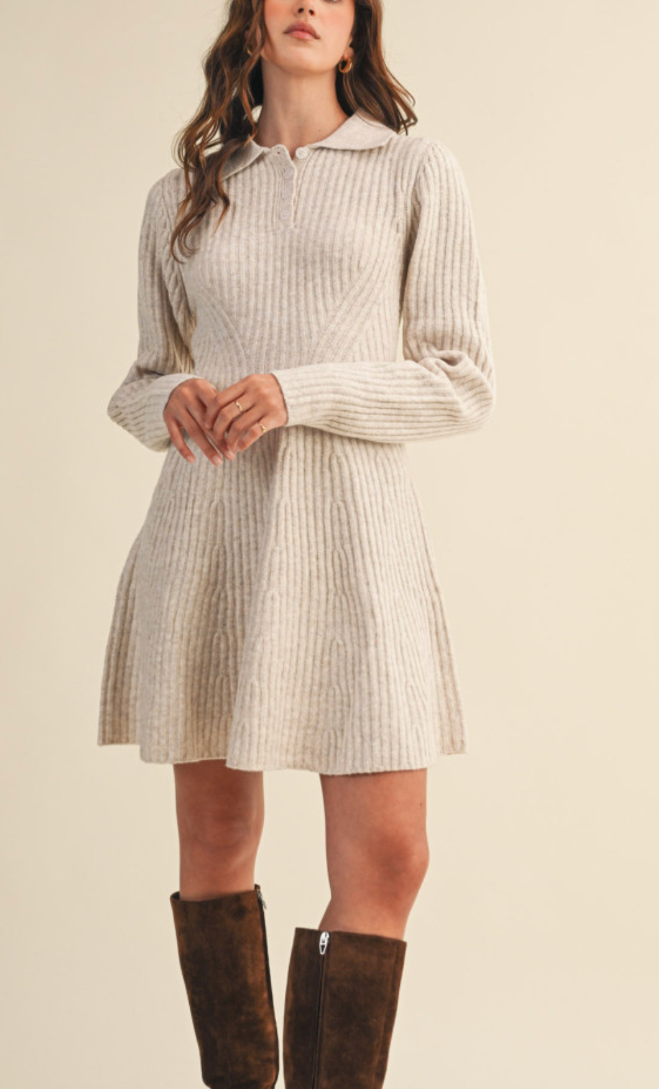 Katie Ribbed Knit Sweater Dress