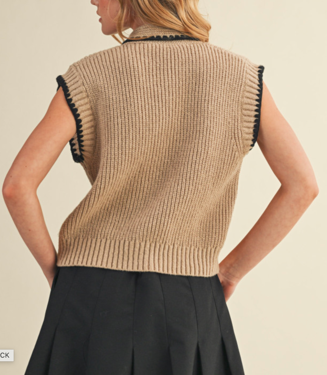 Sadie Tie Neck Sweater Vest