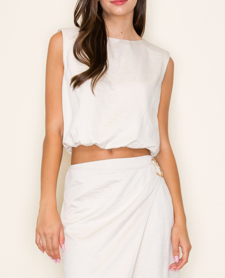 Suede Bubble Top