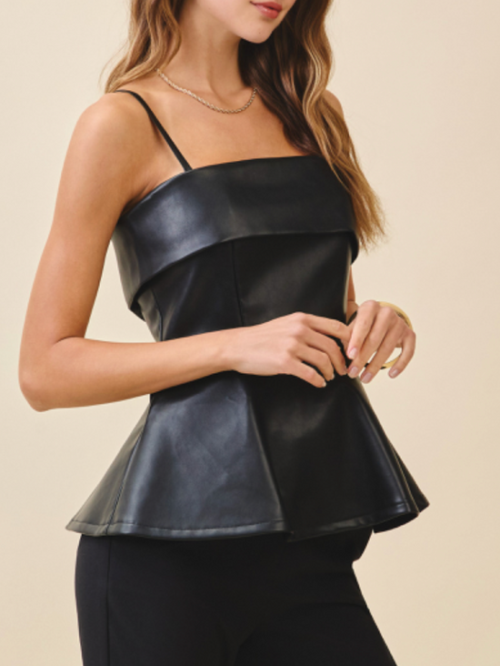 Betsy Black Peplum Top