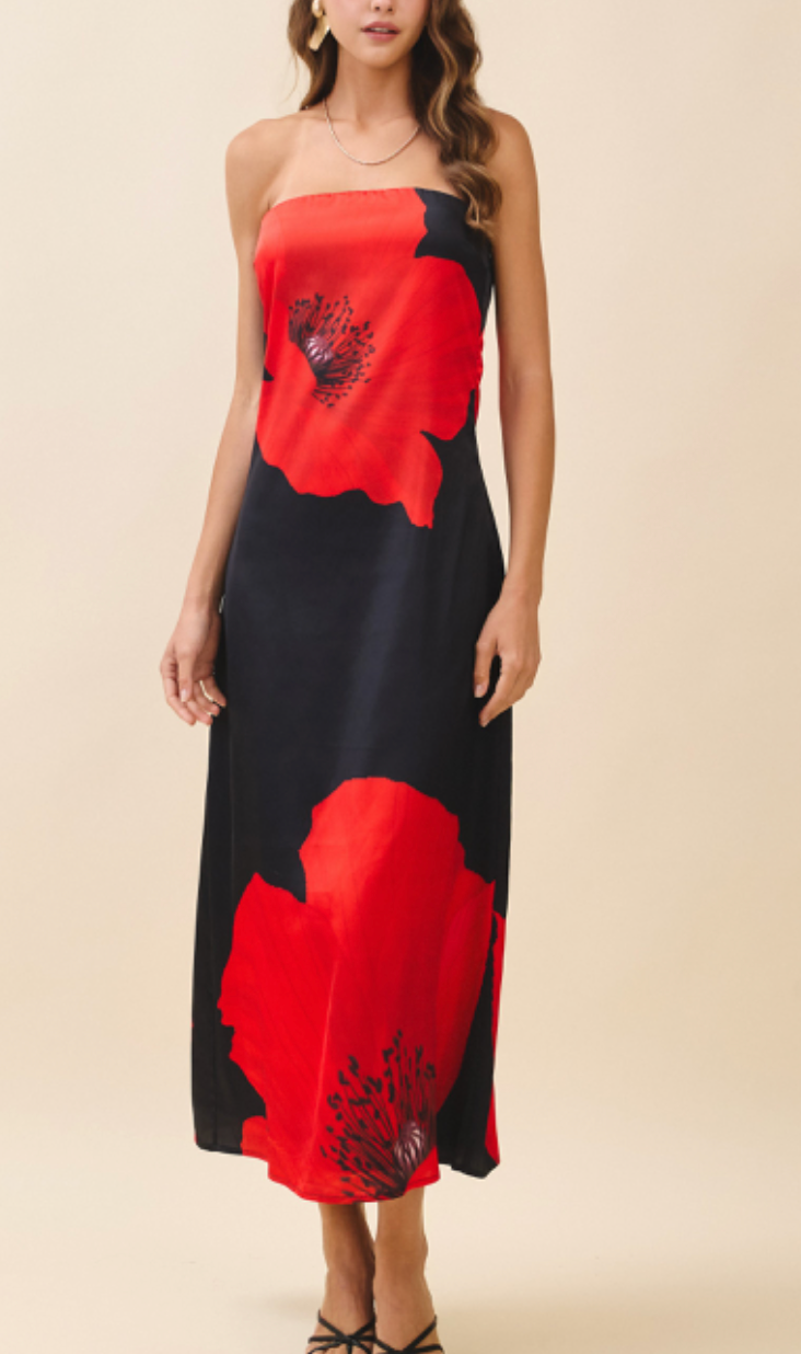 Poppy Bloom Midi Dress