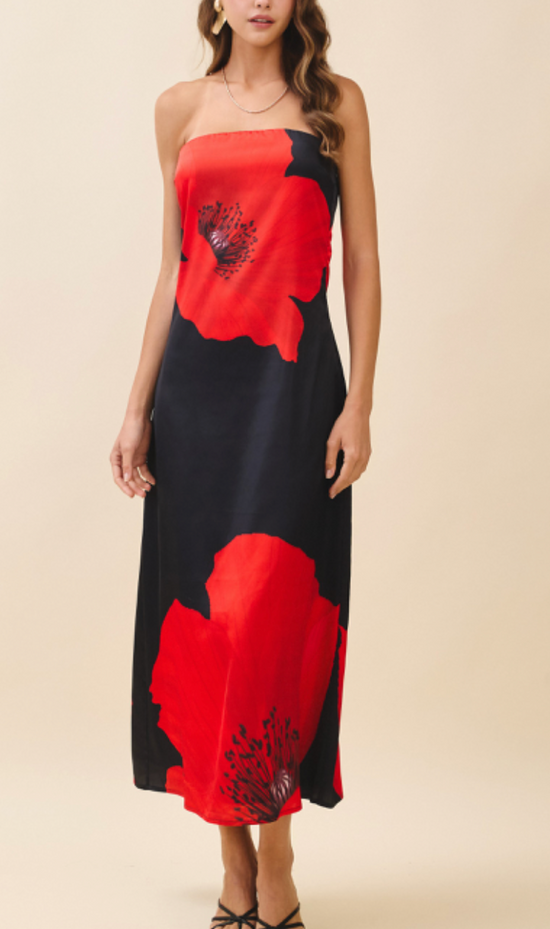 Poppy Bloom Midi Dress