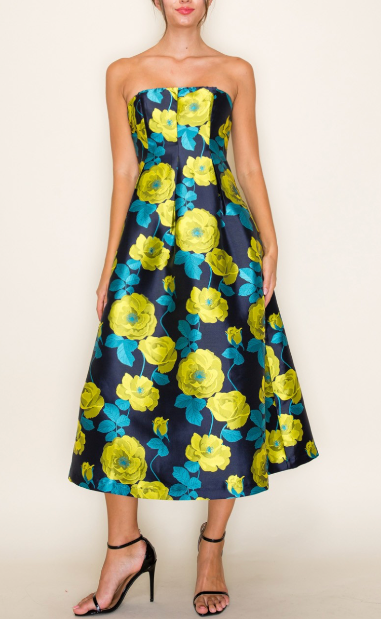 Midnight Bloom Midi Dress