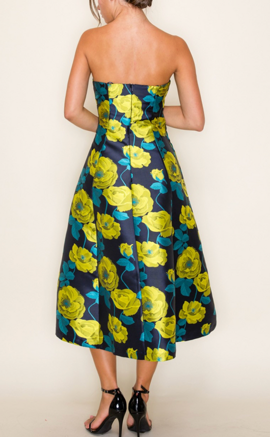Midnight Bloom Midi Dress