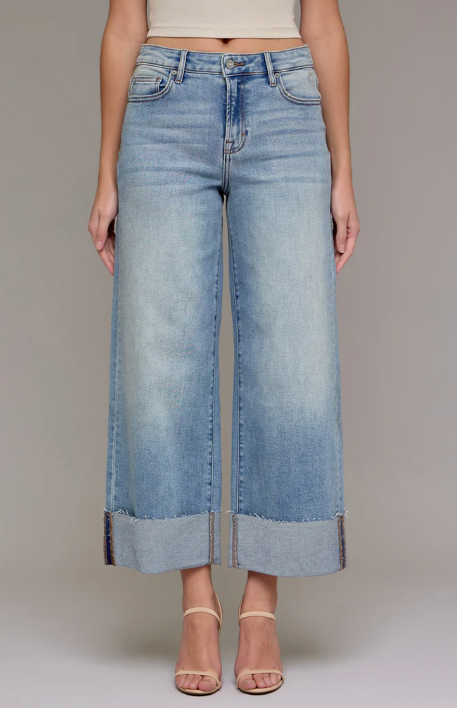 James Vintage Wash High Rise Wide Leg Jeans
