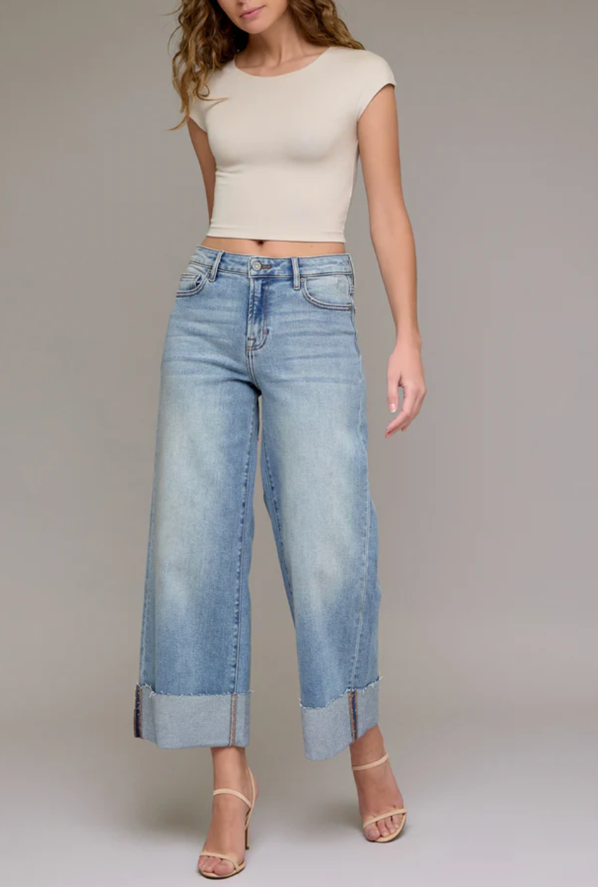 James Vintage Wash High Rise Wide Leg Jeans