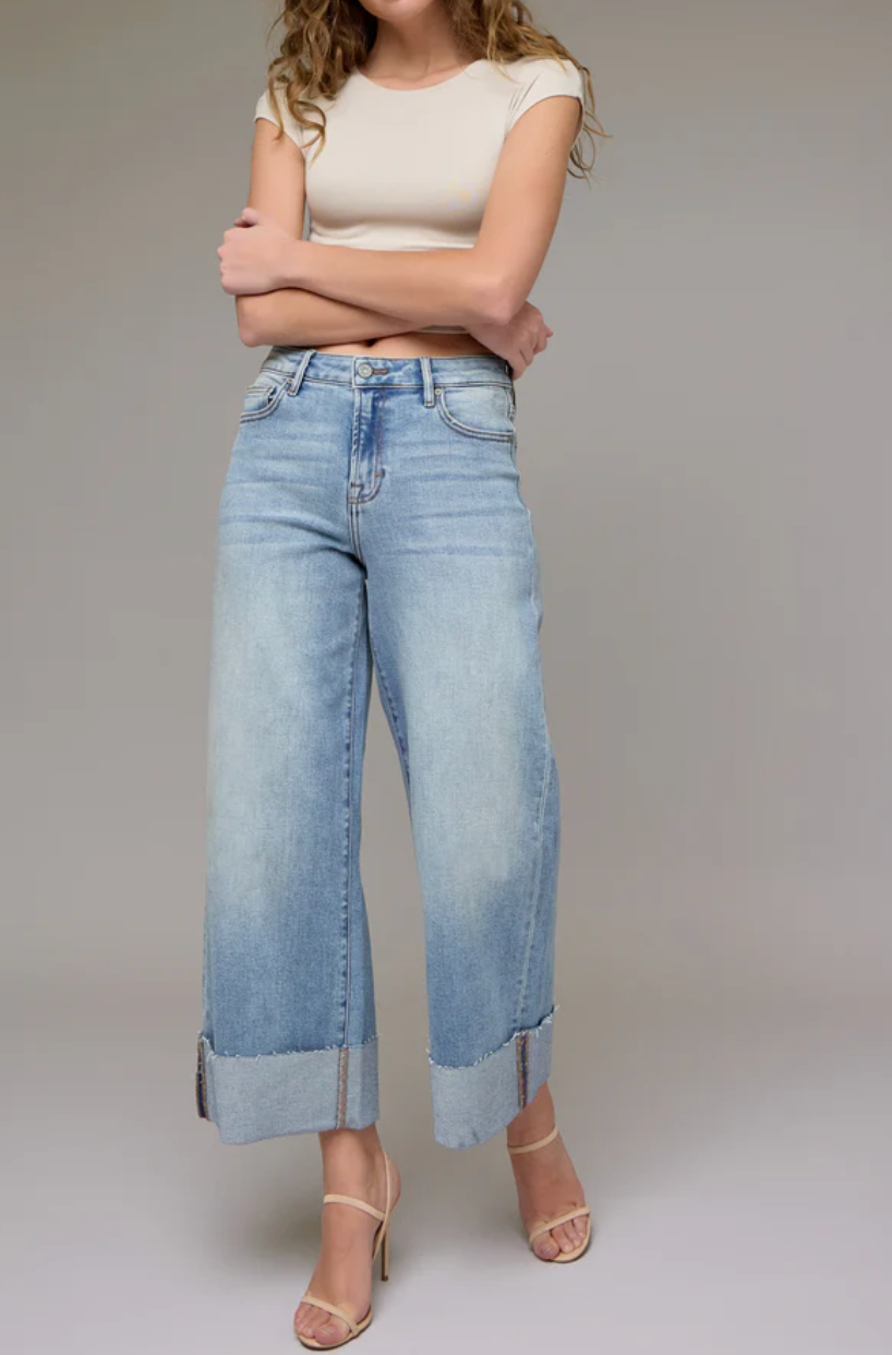 James Vintage Wash High Rise Wide Leg Jeans