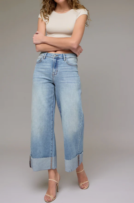 James Vintage Wash High Rise Wide Leg Jeans