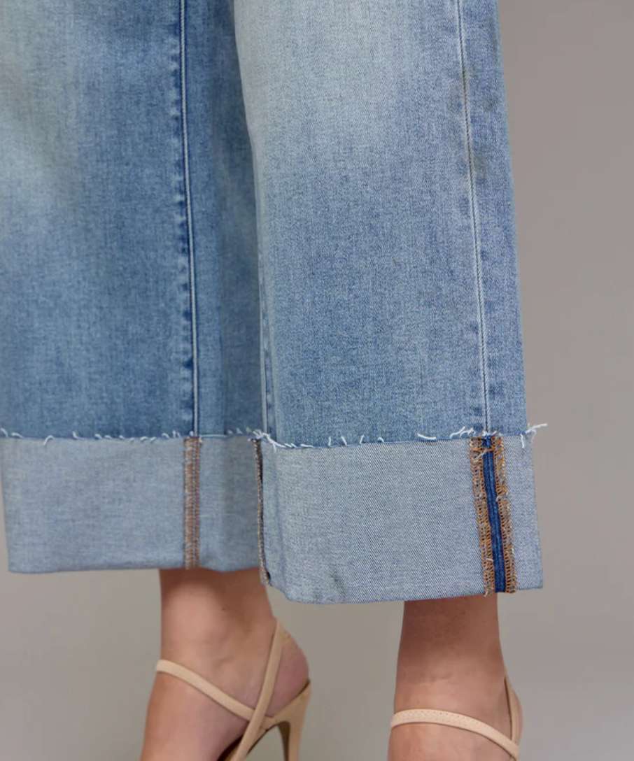 James Vintage Wash High Rise Wide Leg Jeans