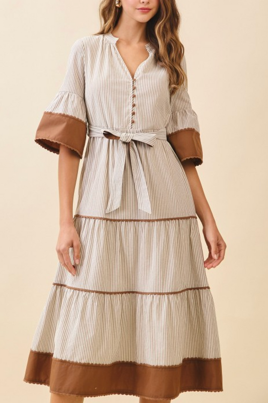Savannah Striped Midi Dress