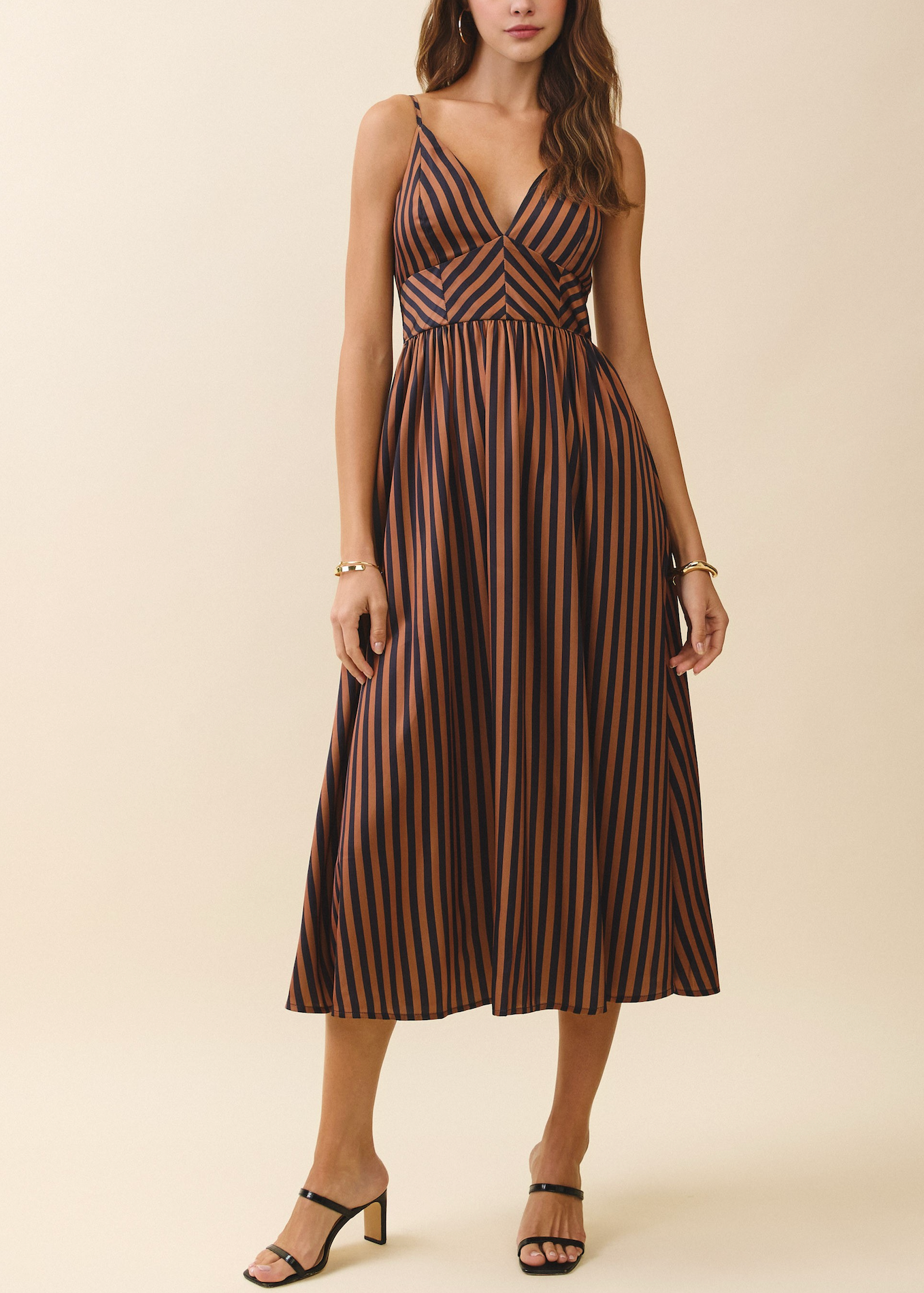 The Espresso Stripe Midi Dress