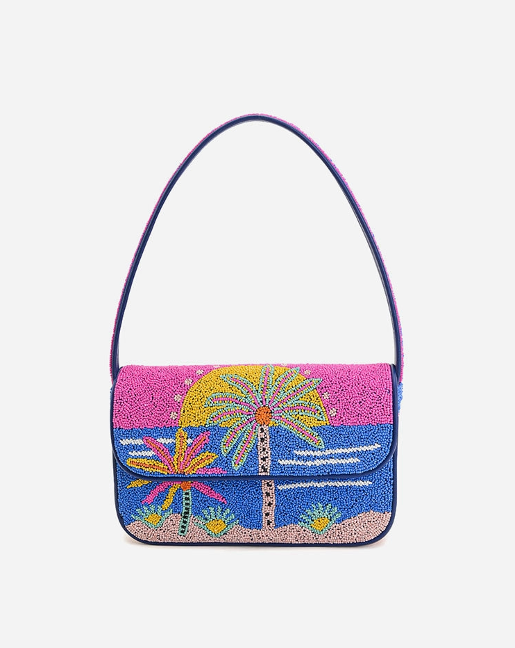 Tropical Sunset Beaded Shoulder Bag