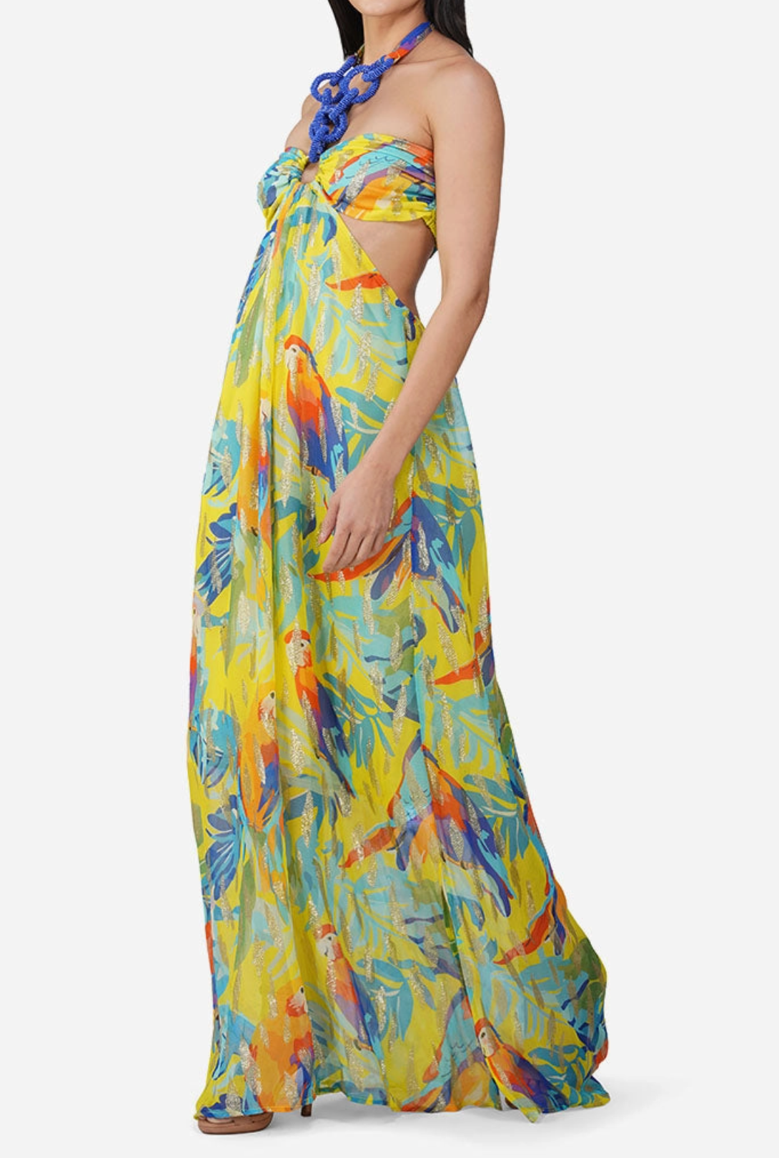 Peru Tropic Halter Maxi Dress