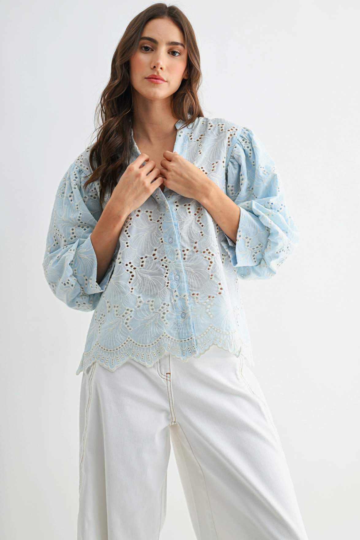 Bluebell Eyelet Blouse - PREORDER (AVAILABLE TO SHIP 7/3)
