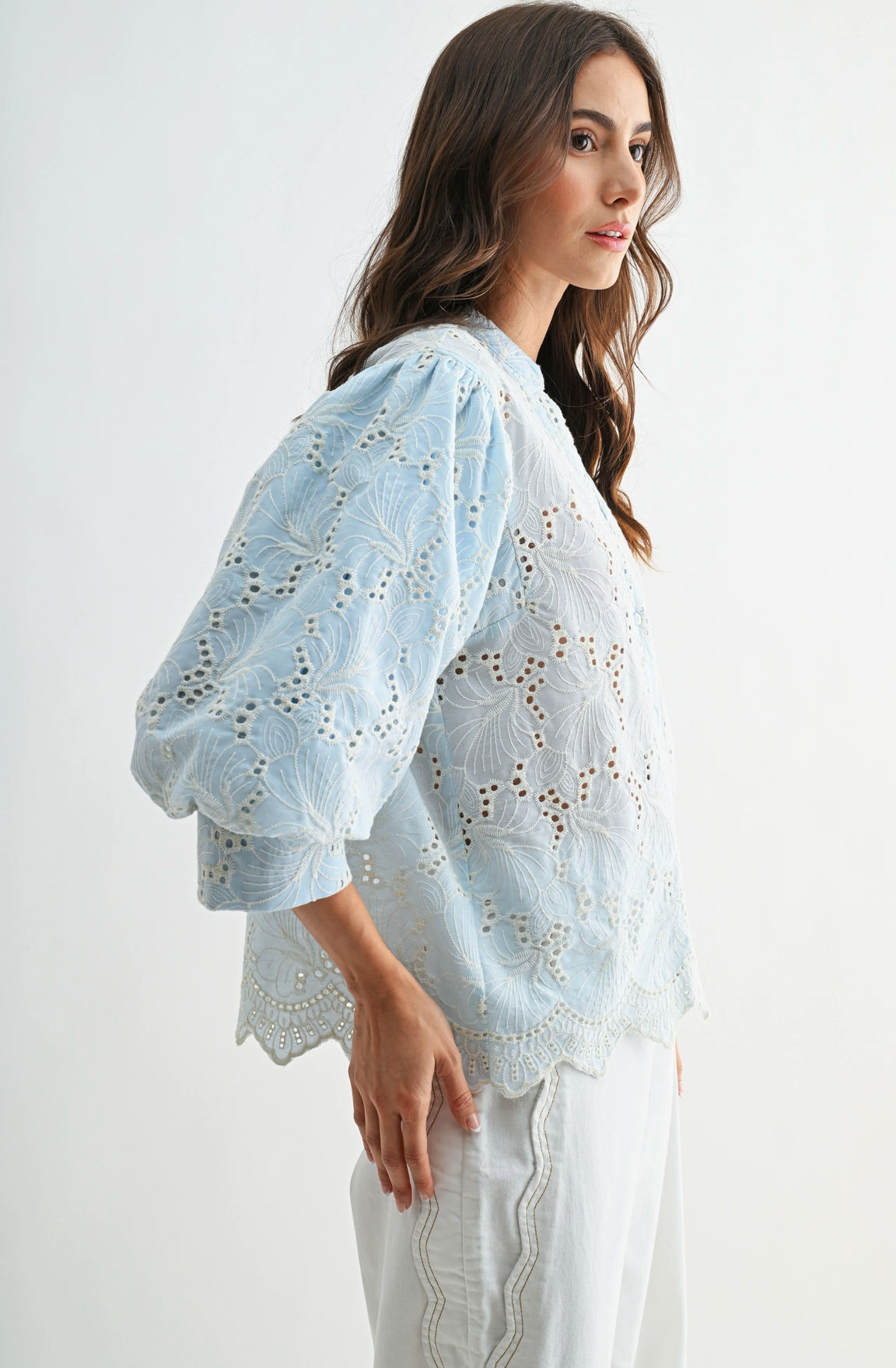Bluebell Eyelet Blouse - PREORDER (AVAILABLE TO SHIP 7/3)