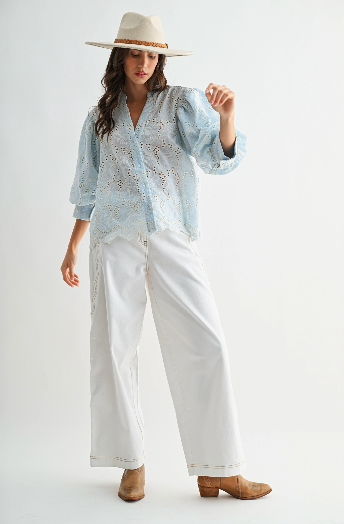 Bluebell Eyelet Blouse - PREORDER (AVAILABLE TO SHIP 7/3)