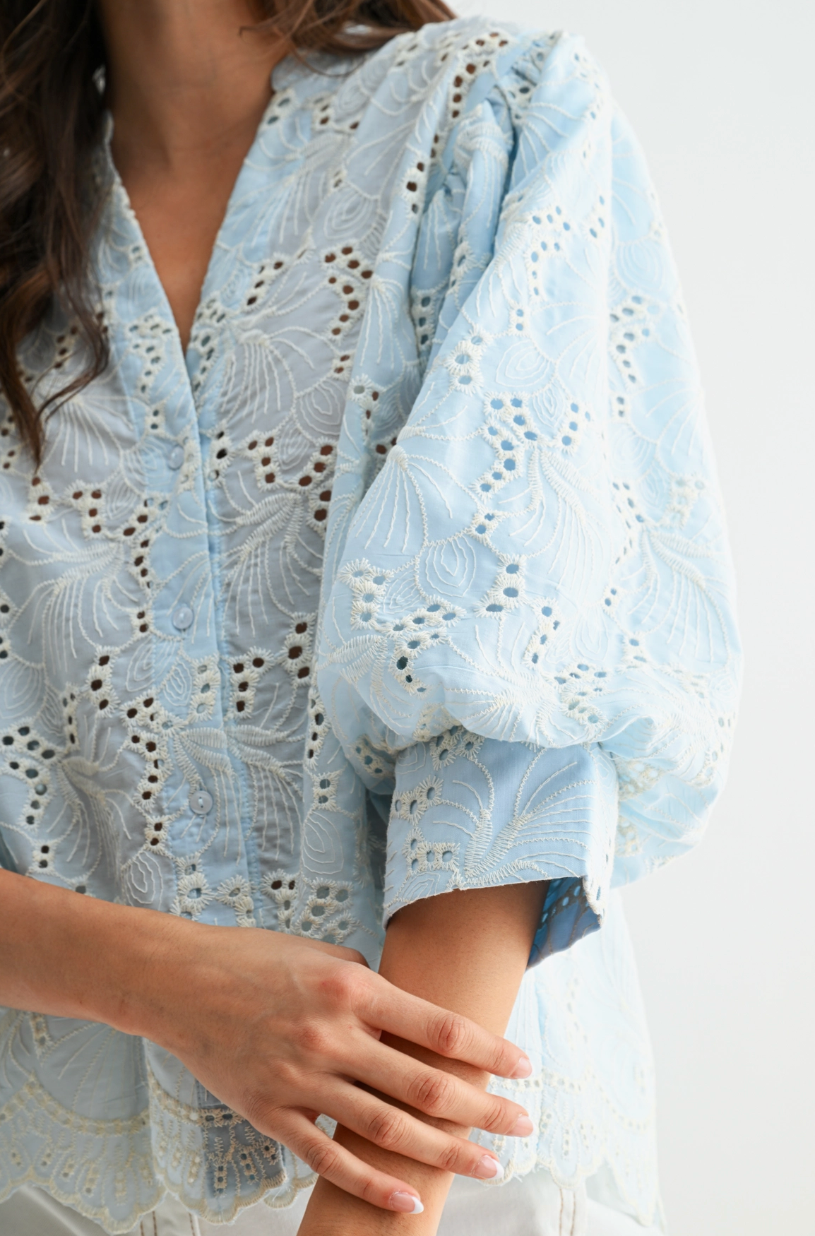Bluebell Eyelet Blouse - PREORDER (AVAILABLE TO SHIP 7/3)