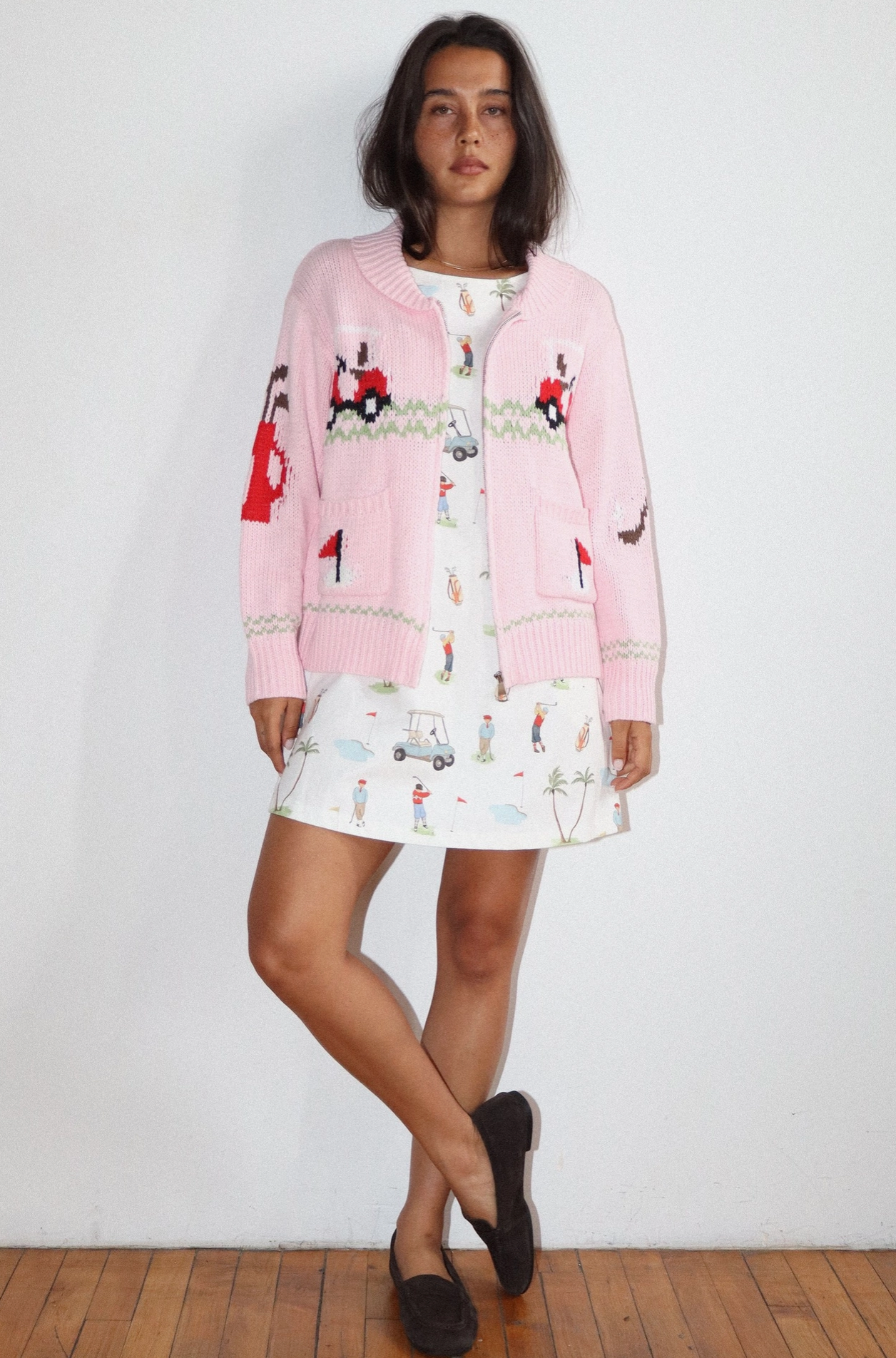 Hole In One Zip Sweater Jacket (AVAILABLE TO SHIP 9/18)