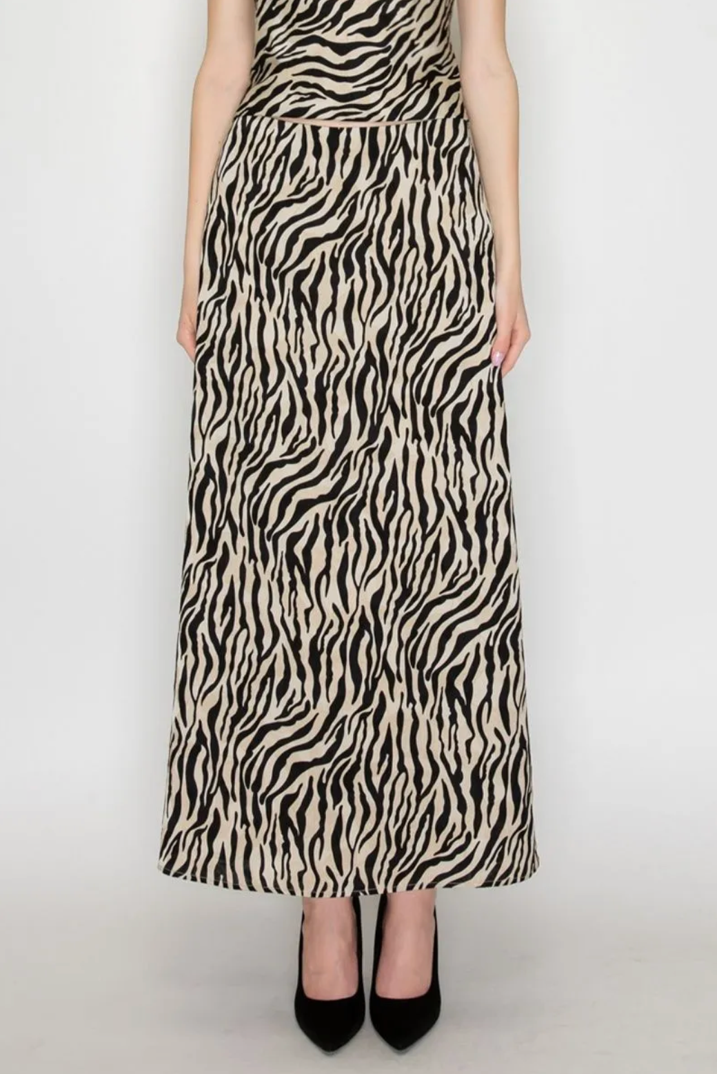 Safari Sunset Midi Satin Skirt