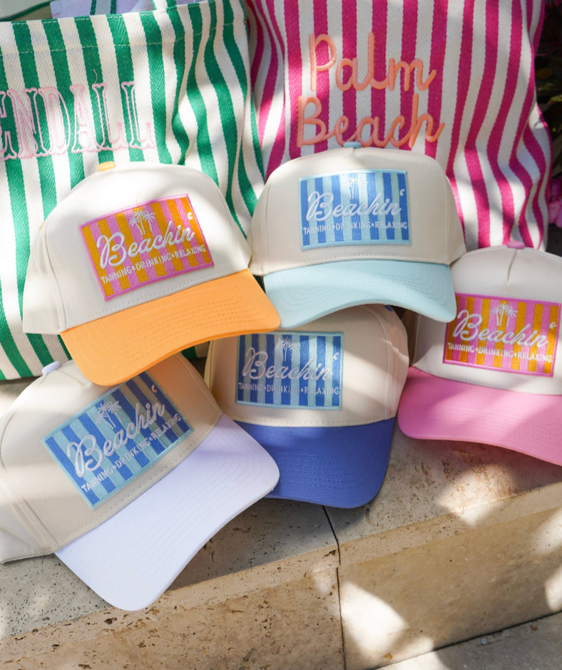 Beachin' - Vintage Trucker Hat - Pink