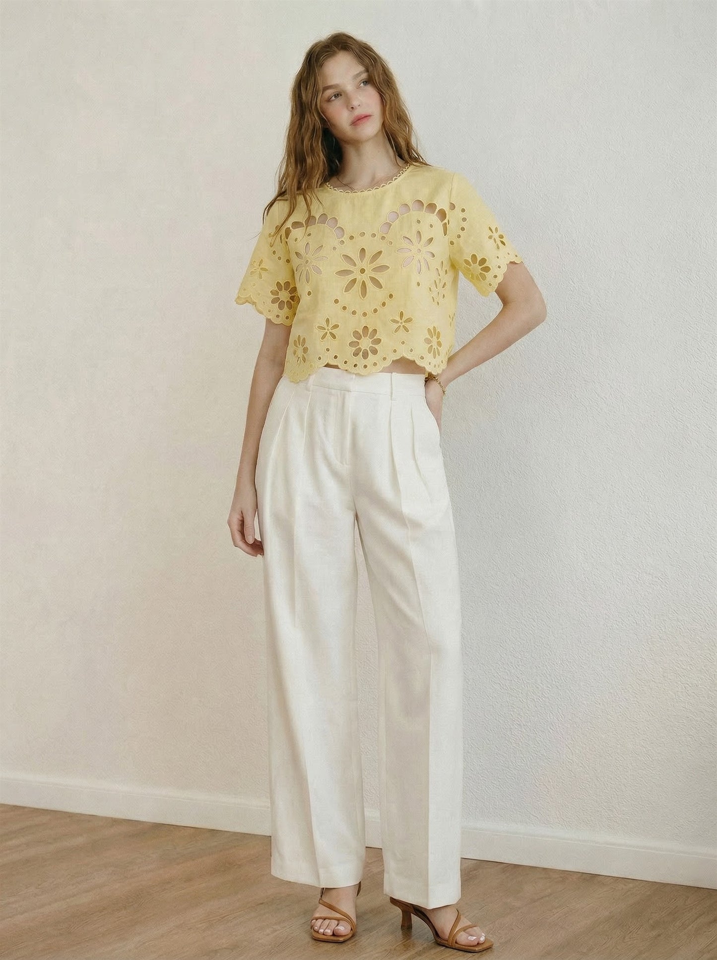 Lemon Blossom Eyelet Blouse