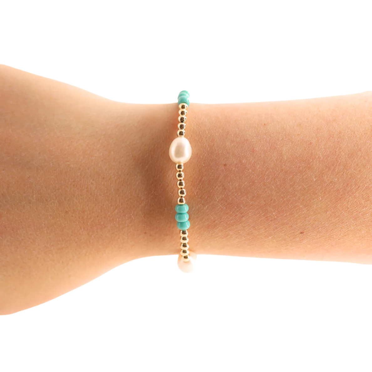 Beaded Blondes Turquoise Pearl Poppi Bracelet