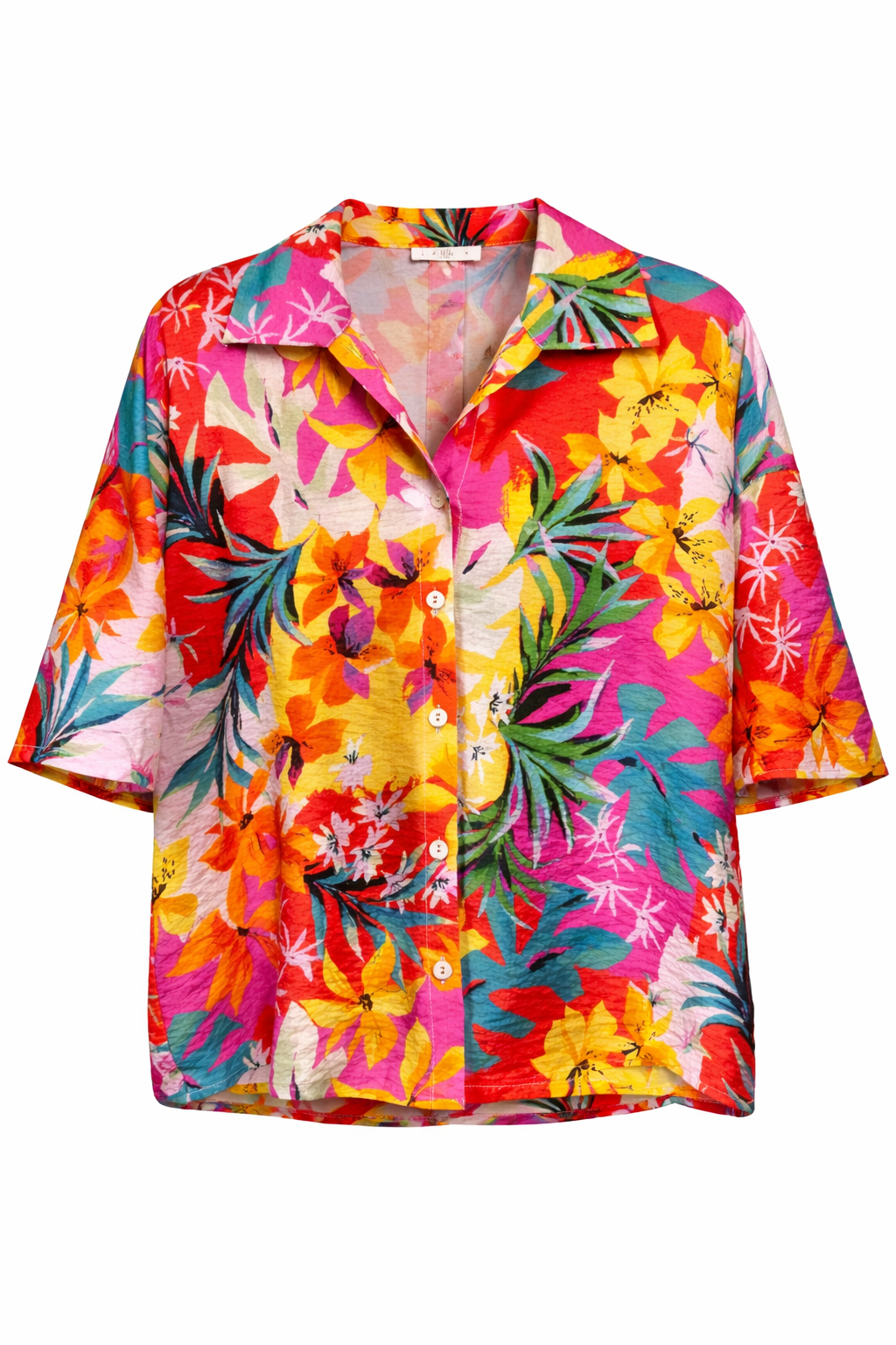 Sunset Shores Button-Up Top (Red Multi)