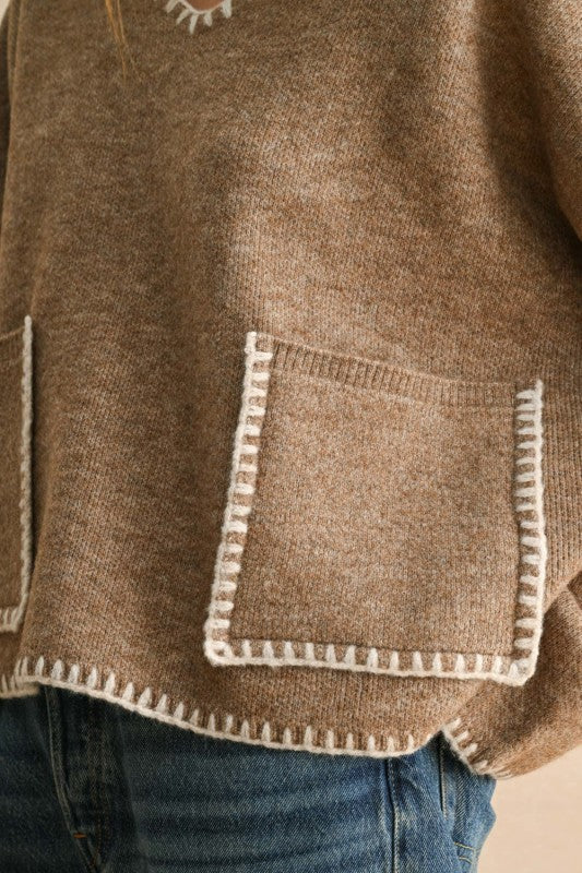 Mocha Stitch Detail Sweater