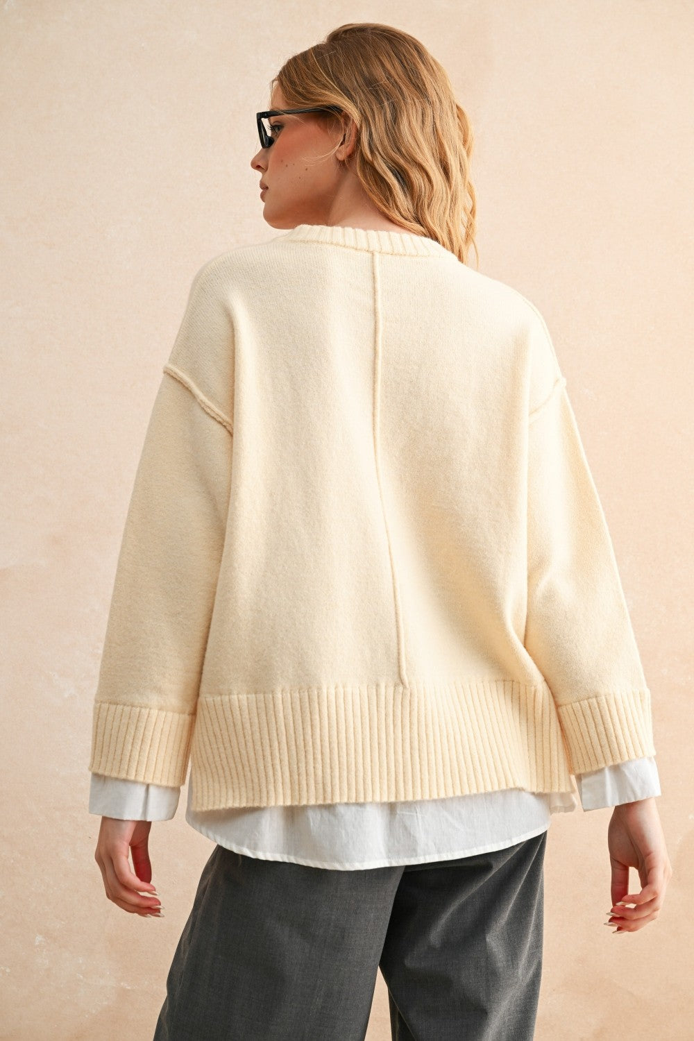 Buttercream Layered Knit Sweater