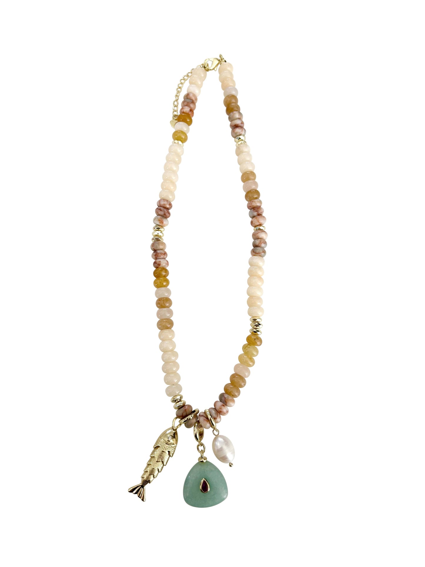 Elikai Beaded Triple Charm Necklace