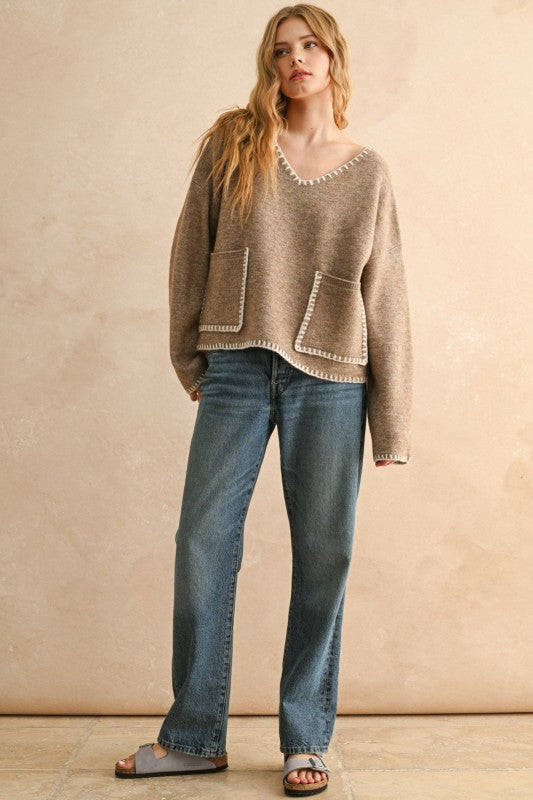 Mocha Stitch Detail Sweater