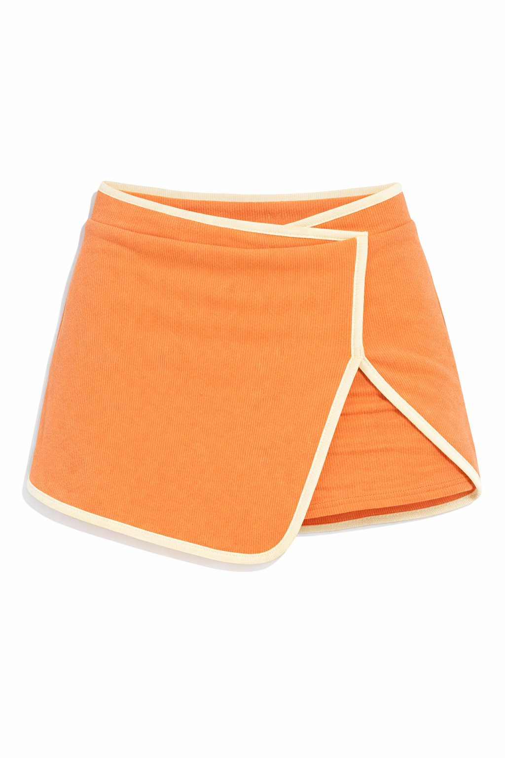 Coral Ribbed Contrast Binding Skort
