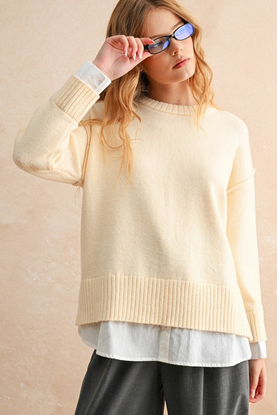 Buttercream Layered Knit Sweater