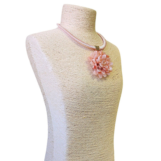 Blush Pink Flower Pendant Collar