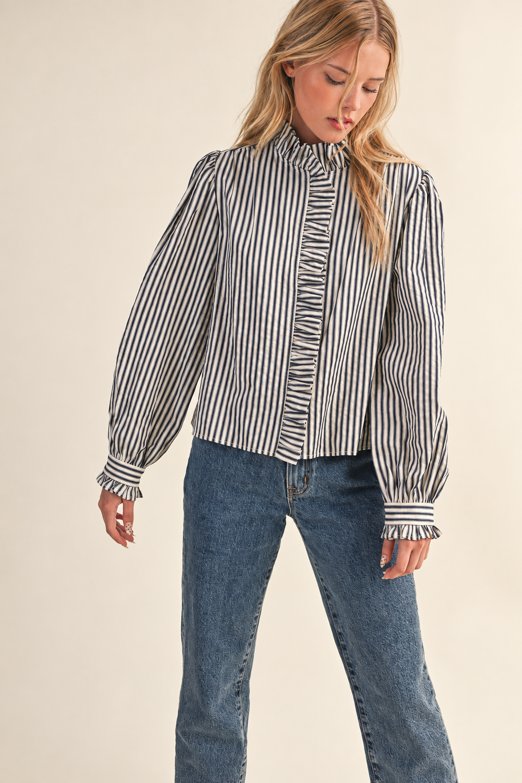 Layla Ruffled Stripe Blouse