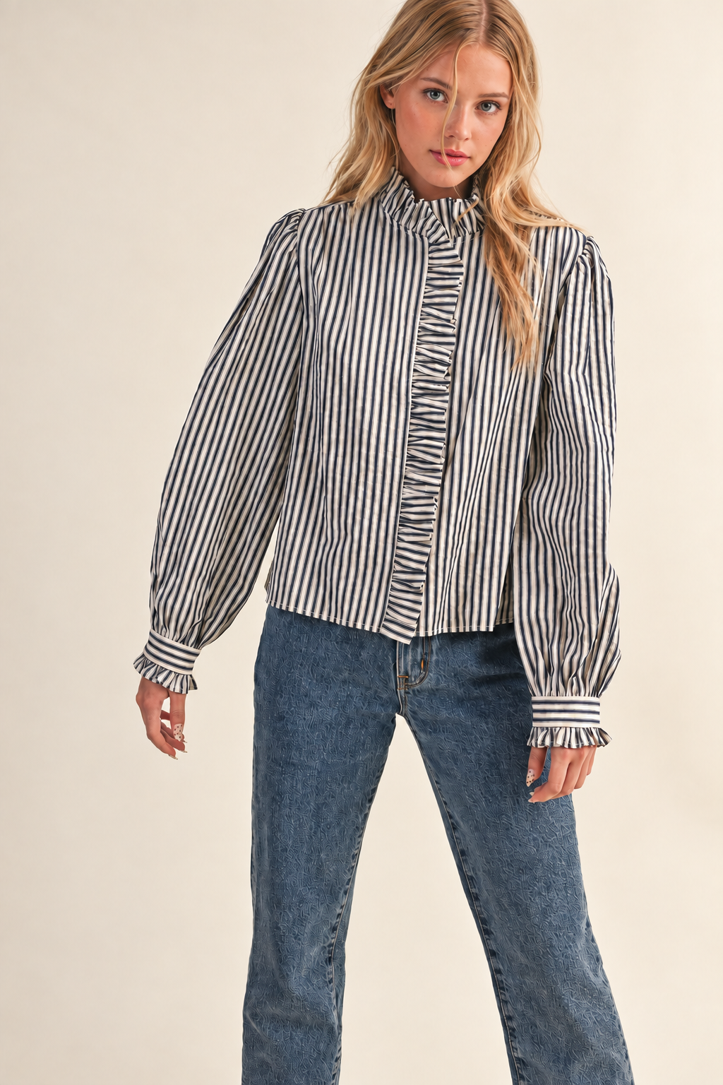 Layla Ruffled Stripe Blouse