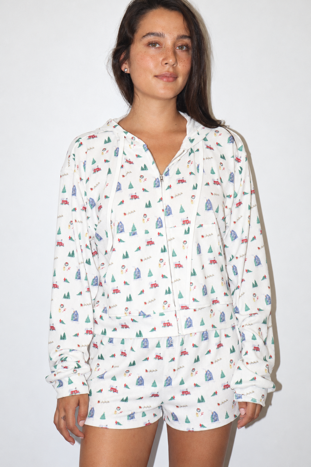 Winter Village Zip Up Hoodie