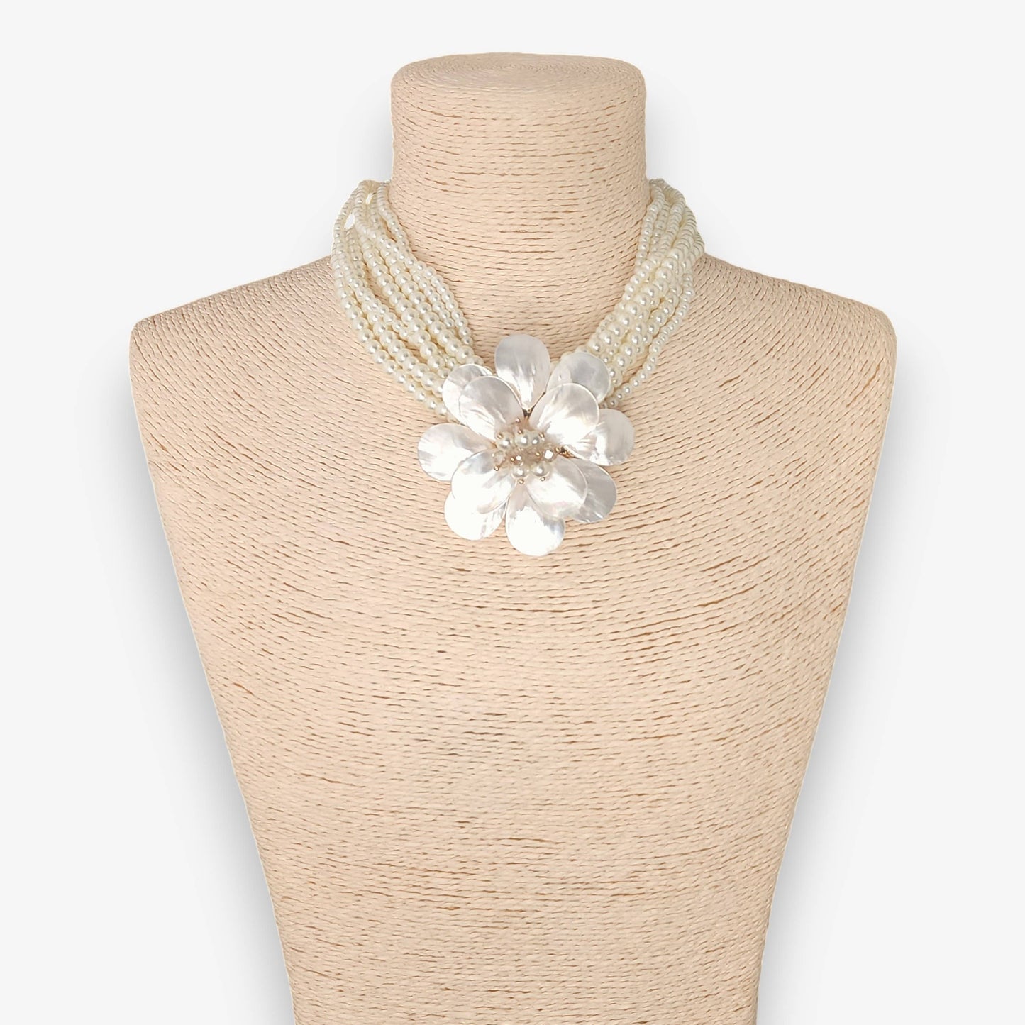 Coastal Mother of Pearl Flower Necklace
