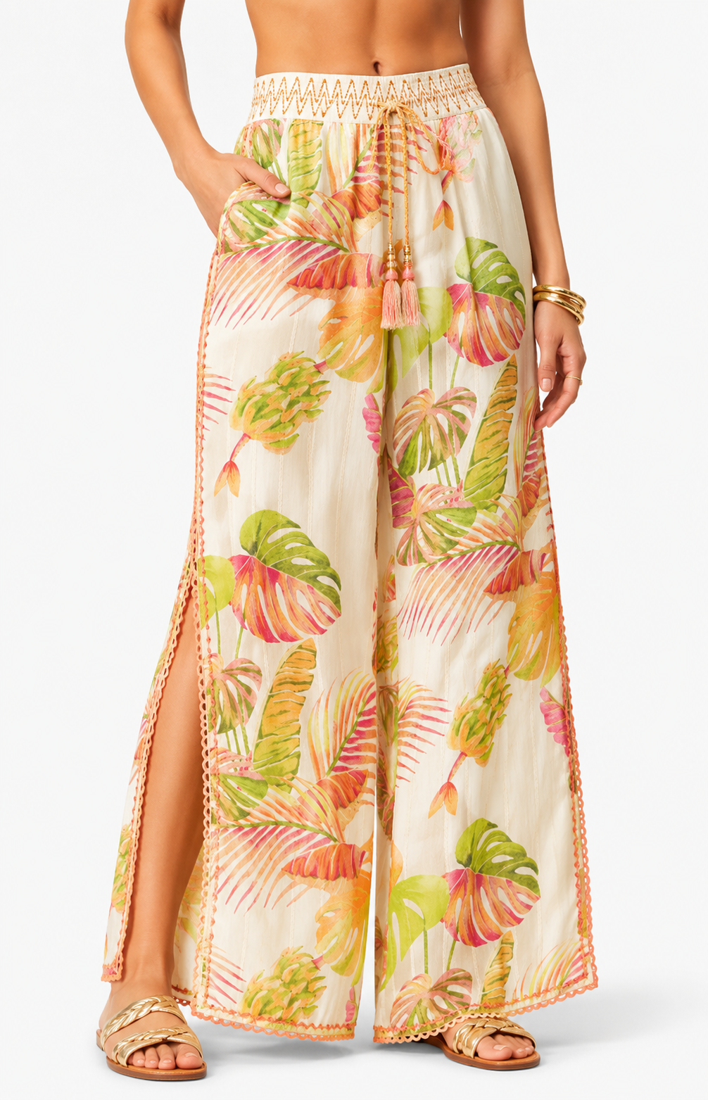 Dua Tropics Printed Flaired Pants