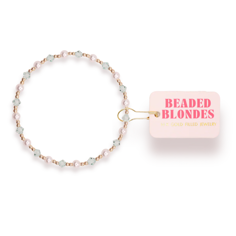 Beaded Blondes Green Pearl June Bracelet
