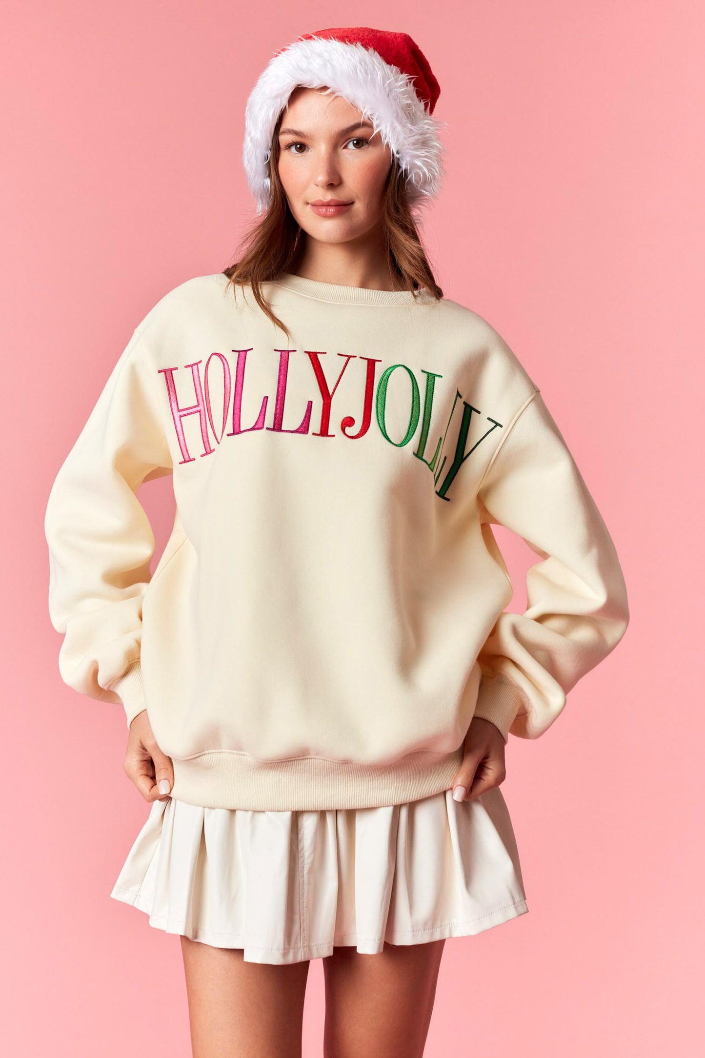 Holly Jolly Embrodiered Sweatshirt